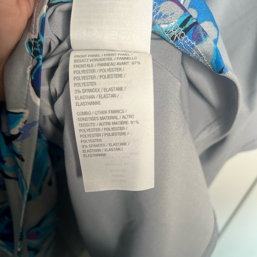 Bob Mackie NWT Gray Blue Floral Blouse Kaftan Top women’s plus size 2X - Picture 5 of 7